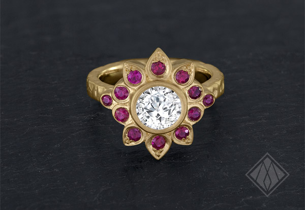 Ruby and Diamond engagement ring