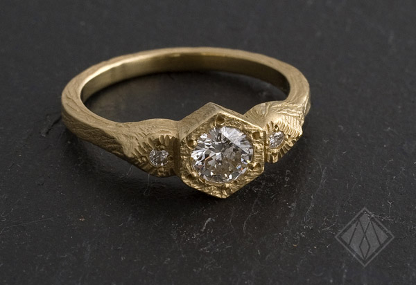 hexagon diamond ring