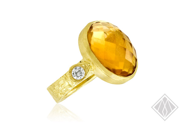 Citrine Engagement Ring angle