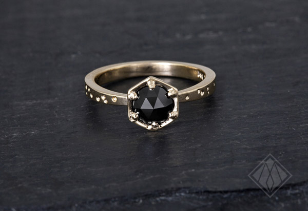 black diamond engagement ring