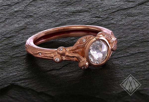 rose cut diamond ring