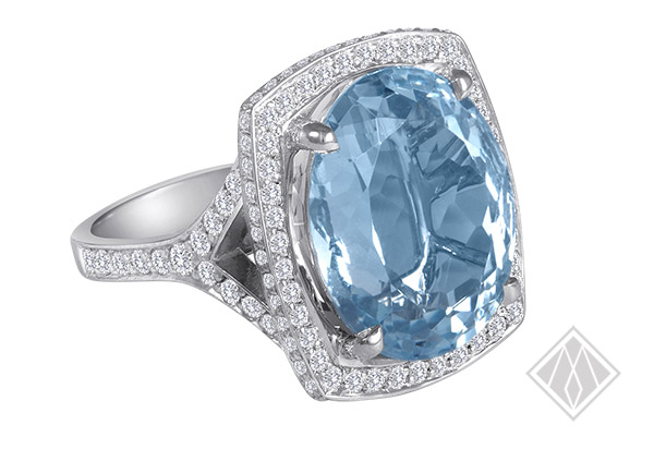 aquamarine cockail ring