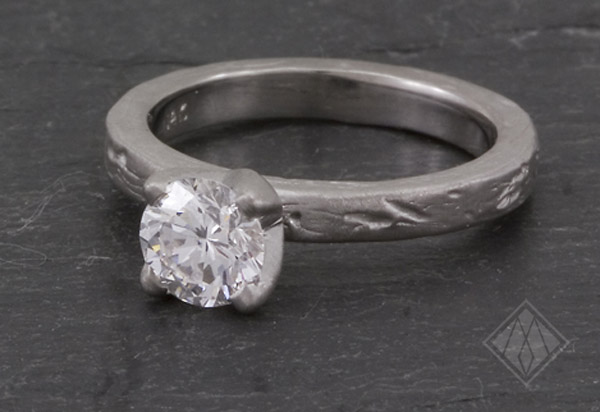 distressed engagement ring