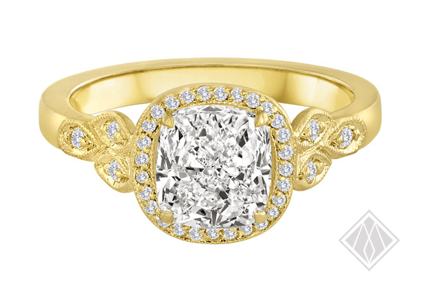 Cushion cut halo ring