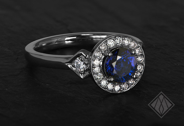 Sapphire halo ring