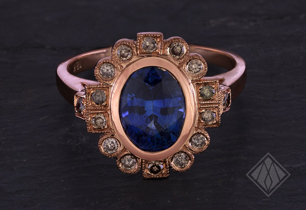 Vintage Sapphire Halo Ring