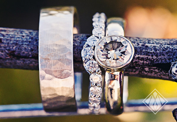 engagement and wedding rings