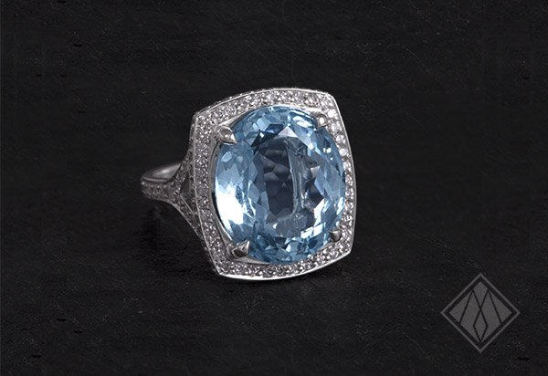 Aquamarine cocktail Ring