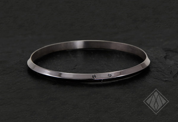 gunmetal diamond bracelet