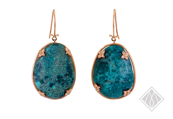 Turquoise and Diamond Earrings