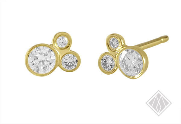 diamond asymmetrical studs