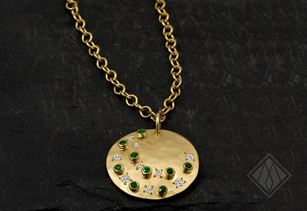 Emerald Crescent Necklace