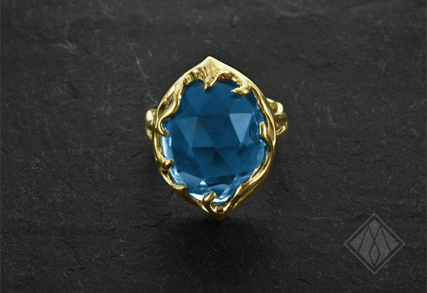 organic blue topaz ring