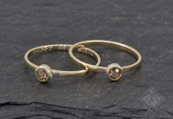 champagne diamond rings