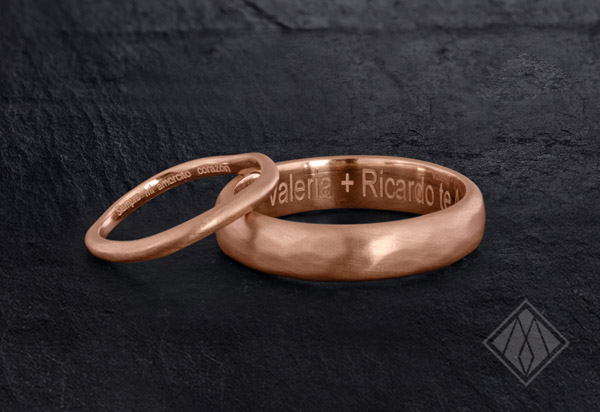 rose gold wedding bands