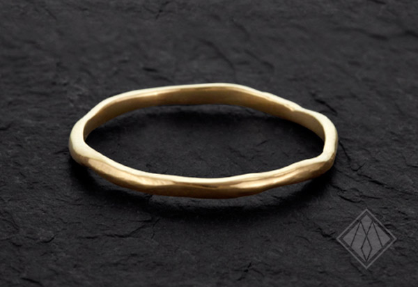 gold organic wedding band