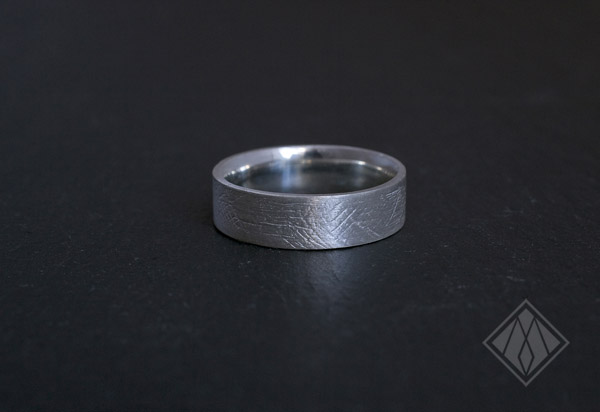 scratched mens ring