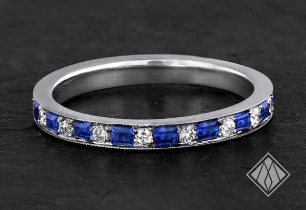sapphire platinum band