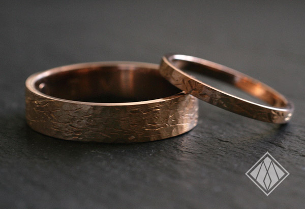 Pink gold distressed bands